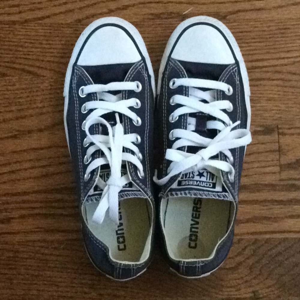 Navy Blue Low Top Converse